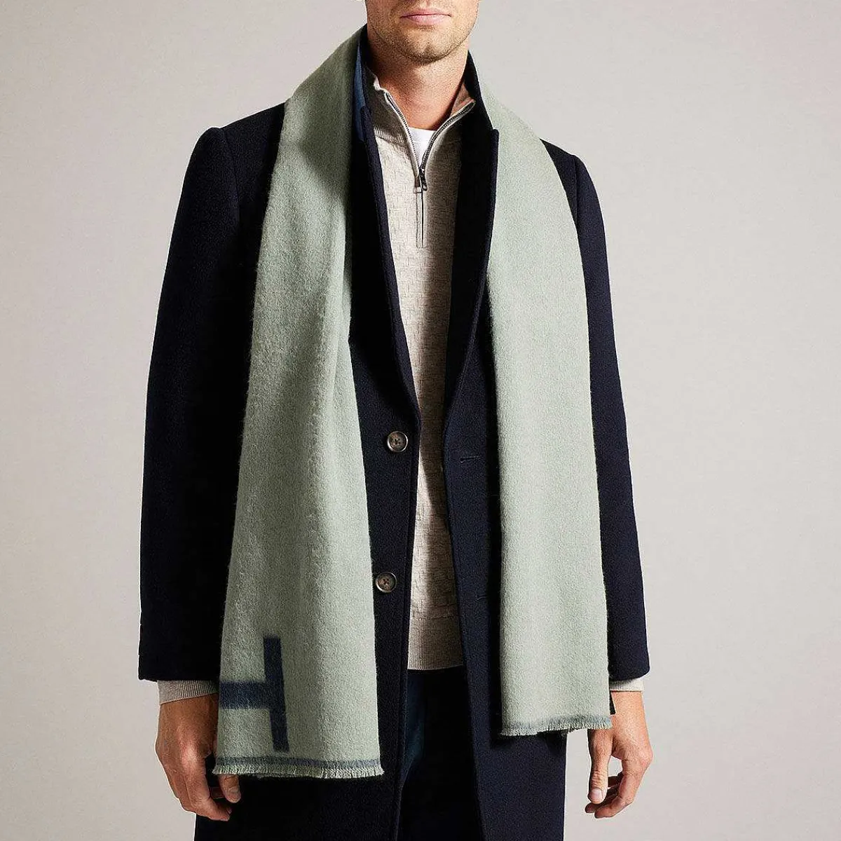 Kyell Green Monogramed T Scarf>Ted Baker Shop