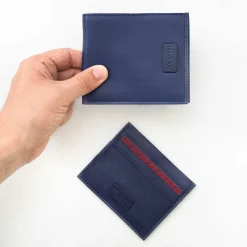 Loane Blue Leather Wallet And Card Holder Gift Set><noscript><img width=