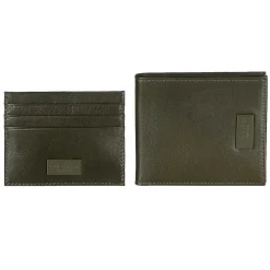 Loane Khaki Leather Wallet And Card Holder Gift Set><noscript><img width=