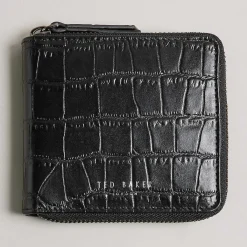 Luie Black Croc Zipped Leather Wallet><noscript><img width=