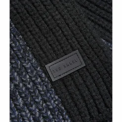 Masonnn Black Stripe Ribbed Scarf><noscript><img width=