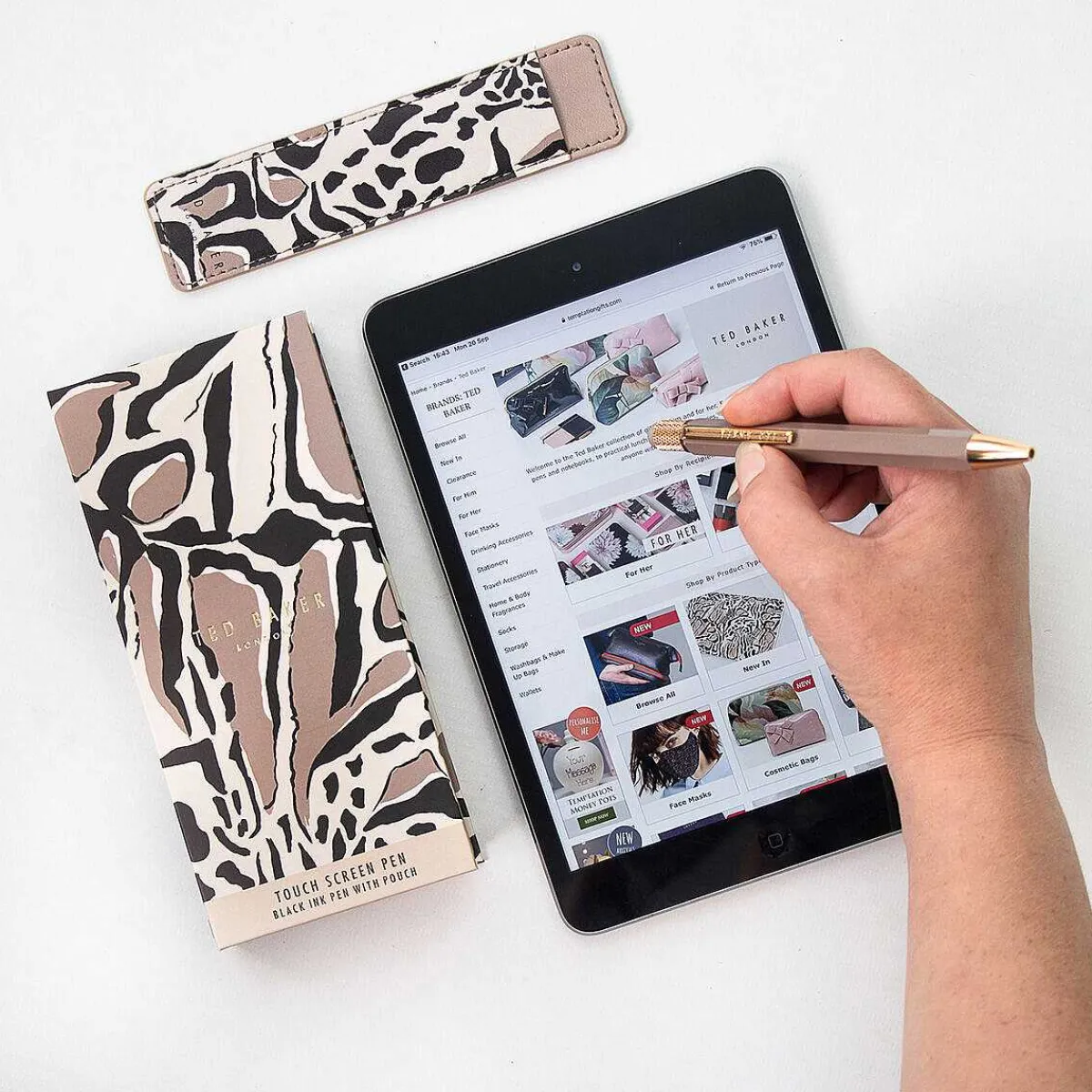 Penchi Giraffe Print Printed Touch Pen And Pouch>Ted Baker Hot