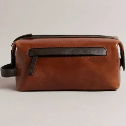 Raylon Tan Waxy Leather Washbag><noscript><img width=