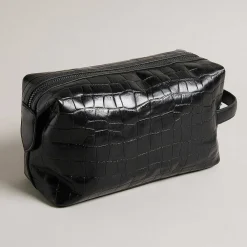 Roye Black Croc Leather Washbag>Ted Baker Fashion