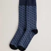 Sokksev Blue Patterned Men's Crew Socks>Ted Baker Outlet