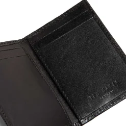 Wincard Black Leather Laser Etched Card Holder>Ted Baker Clearance