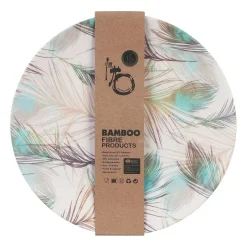 Bamboo Fibre Feather 8 Inch Plate><noscript><img width=