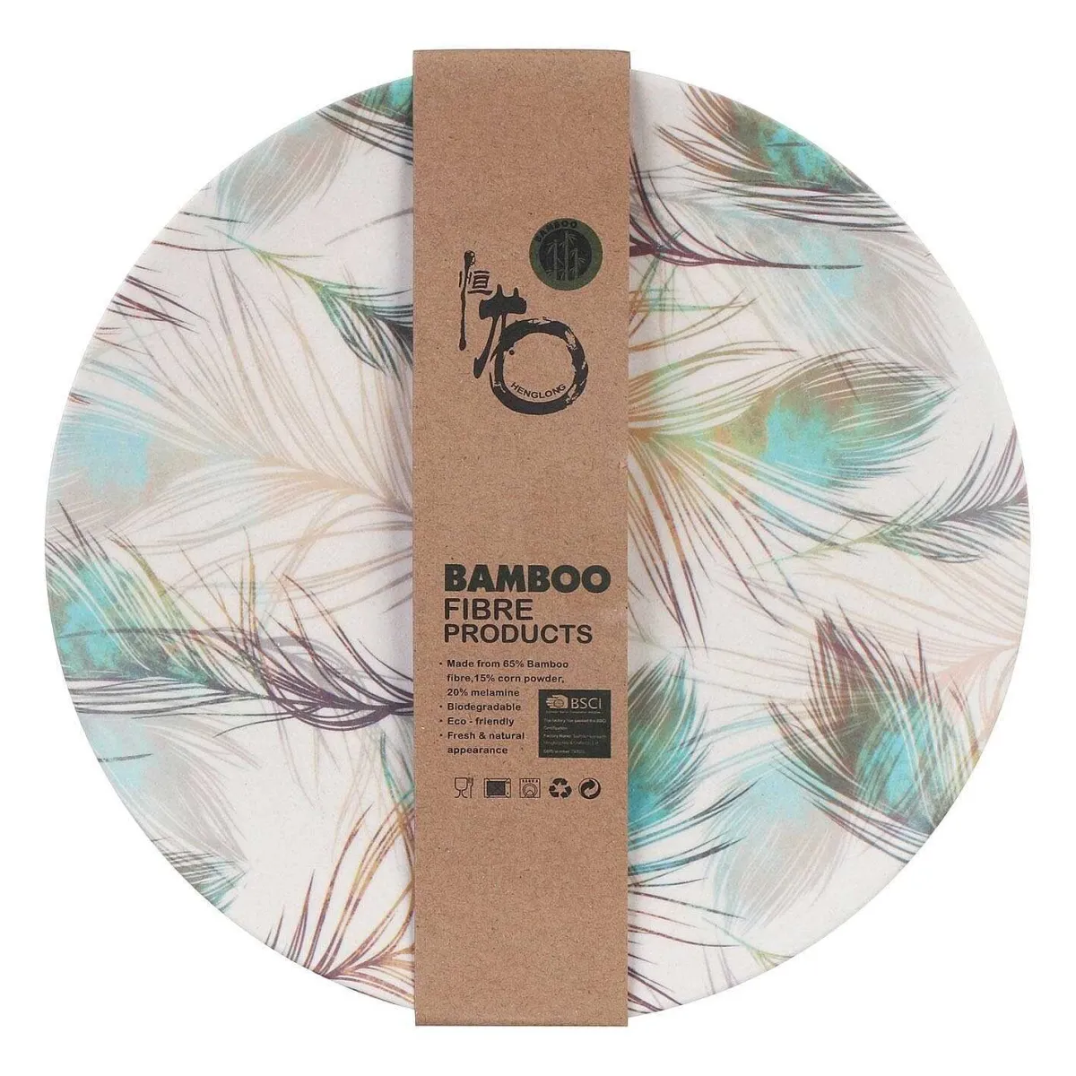 Bamboo Fibre Feather 8 Inch Plate>Temptation Cheap