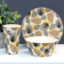 Bamboo Fibre Leaf 8 Inch Plate><noscript><img width=