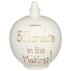 'Billionaire In The Making!' Gold On Cream Money Pot>Temptation Outlet
