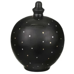 Black With Gold & Silver Spots Money Pot>Temptation New