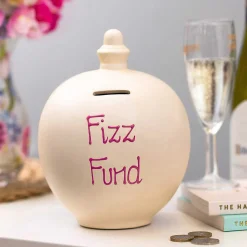 'Fizz Fund' Pink On Cream Money Pot>Temptation New