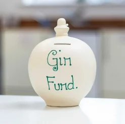 'Gin Fund' Green On Cream Money Pot>Temptation Flash Sale