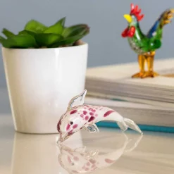 Glass Spotty Pink Dolphin>Temptation Cheap
