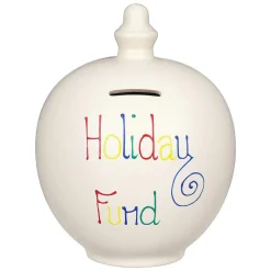 'Holiday Fund' Multi-Colour On Cream Money Pot>Temptation Best