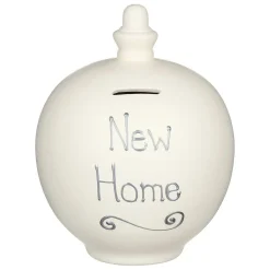 'New Home' Silver On Cream Money Pot>Temptation Best