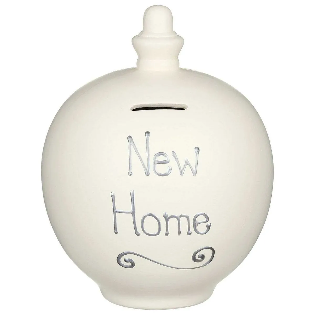'New Home' Silver On Cream Money Pot>Temptation Best
