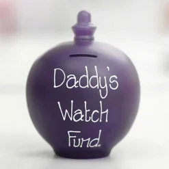 Personalisable Purple Money Pot>Temptation Cheap