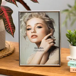 Silver Narrow Edge Frame 6X8><noscript><img width=
