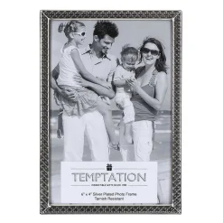 Silver-Plated Narrow Edge Bobble Photo Frame 4X6>Temptation Store