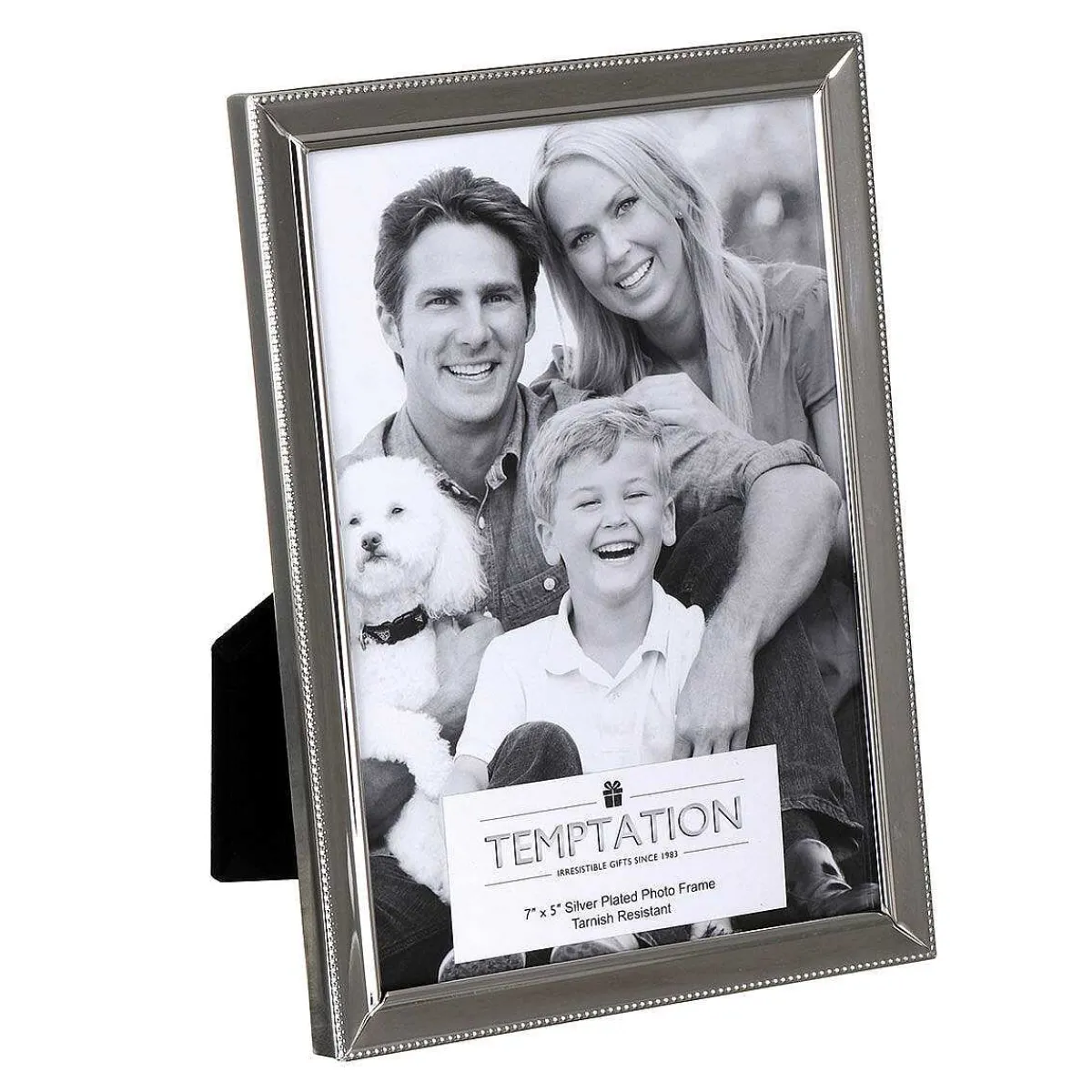 Silver-Plated Narrow Dotted Edge Photo Frame 5X7>Temptation Best