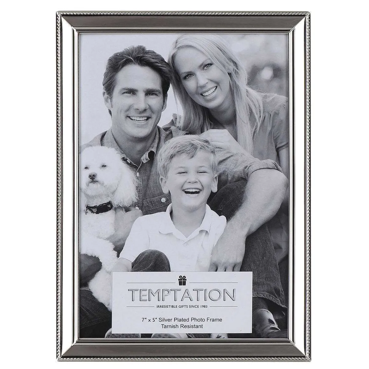 Silver-Plated Narrow Dotted Edge Photo Frame 5X7>Temptation Best