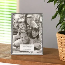 Silver-Plated Narrow Edge Bobble Photo Frame 6X8>Temptation Shop