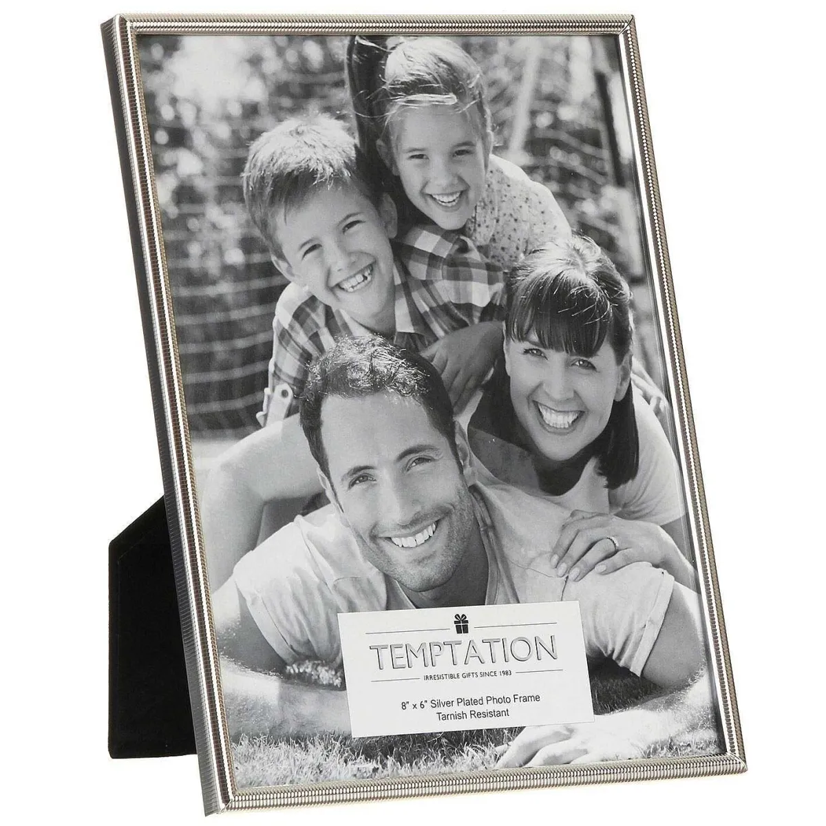 Silver-Plated Narrow Ribbed Edge Frame 6X8>Temptation Store