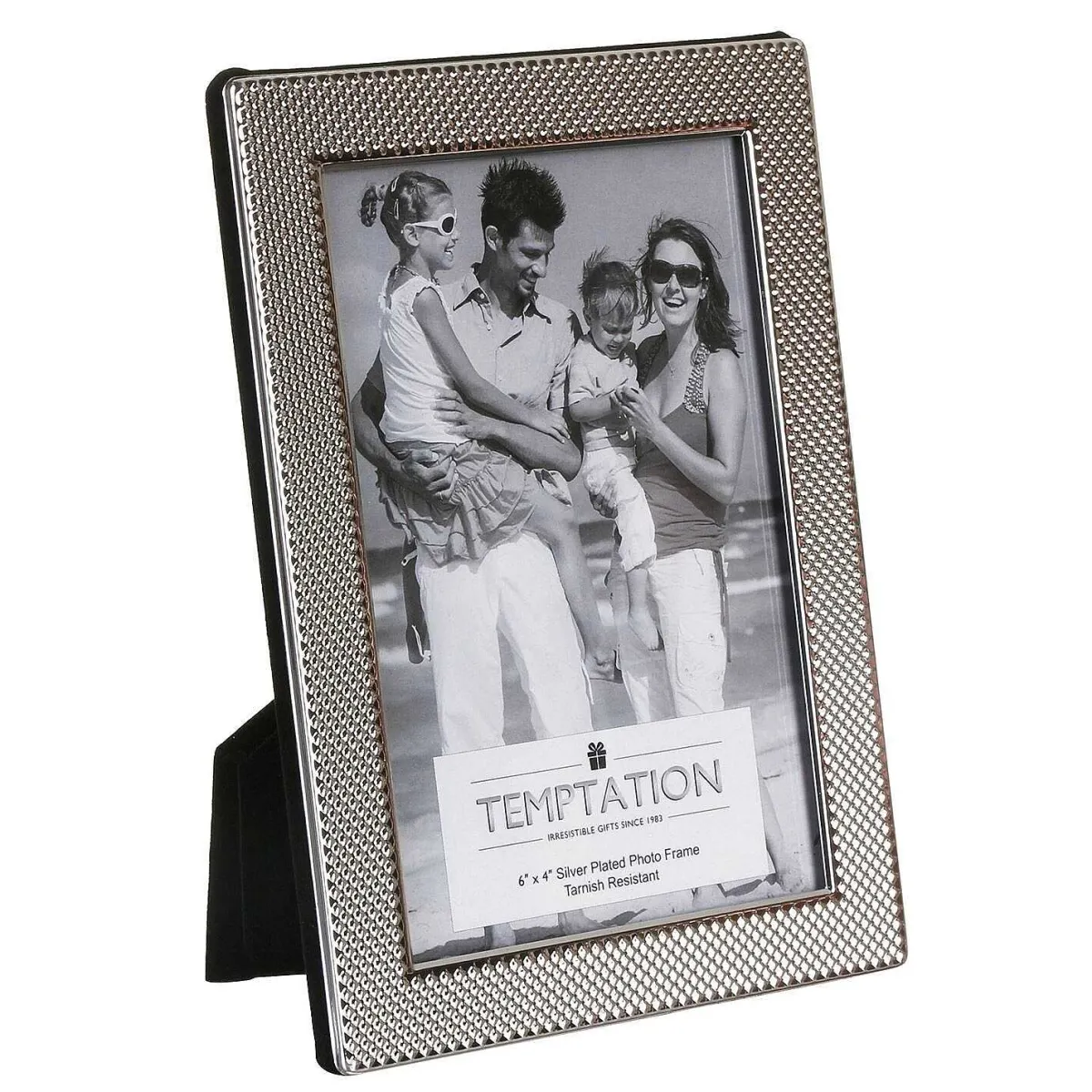 Silver-Plated Thick Bobbled Edge Frame 4X6>Temptation Best