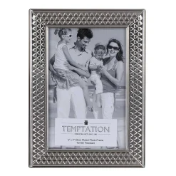 Silver-Plated Wide Edge Triangle Design Photo Frame 4X6>Temptation Outlet