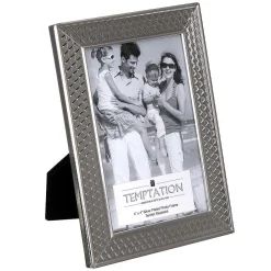 Silver-Plated Wide Edge Triangle Design Photo Frame 4X6><noscript><img width=