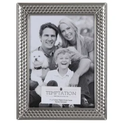 Silver-Plated Wide Edge Triangle Design Photo Frame 5X7><noscript><img width=