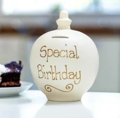 'special Birthday' Gold On Cream Money Pot>Temptation Fashion