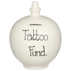 'Tattoo Fund' Black On Cream Money Pot>Temptation Shop