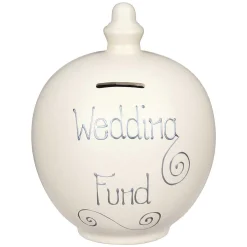 'Wedding Fund' Silver On Cream Money Pot>Temptation Shop