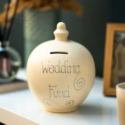'Wedding Fund' Silver On Cream Money Pot>Temptation Shop