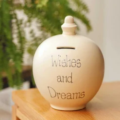 'Wishes And Dreams' Silver On Cream Money Pot><noscript><img width=