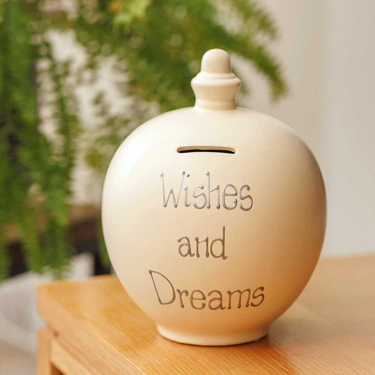 'Wishes And Dreams' Silver On Cream Money Pot>Temptation Discount