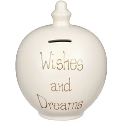 'Wishes And Dreams' Gold On Cream Money Pot>Temptation Fashion
