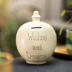 'Wishes And Dreams' Gold On Cream Money Pot>Temptation Fashion