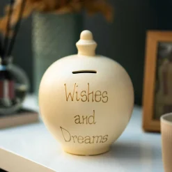 'Wishes And Dreams' Gold On Cream Money Pot><noscript><img width=