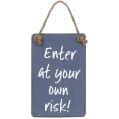 'Enter At Your Own Risk' Wooden Door Sign>The Giggle Gift Co Cheap