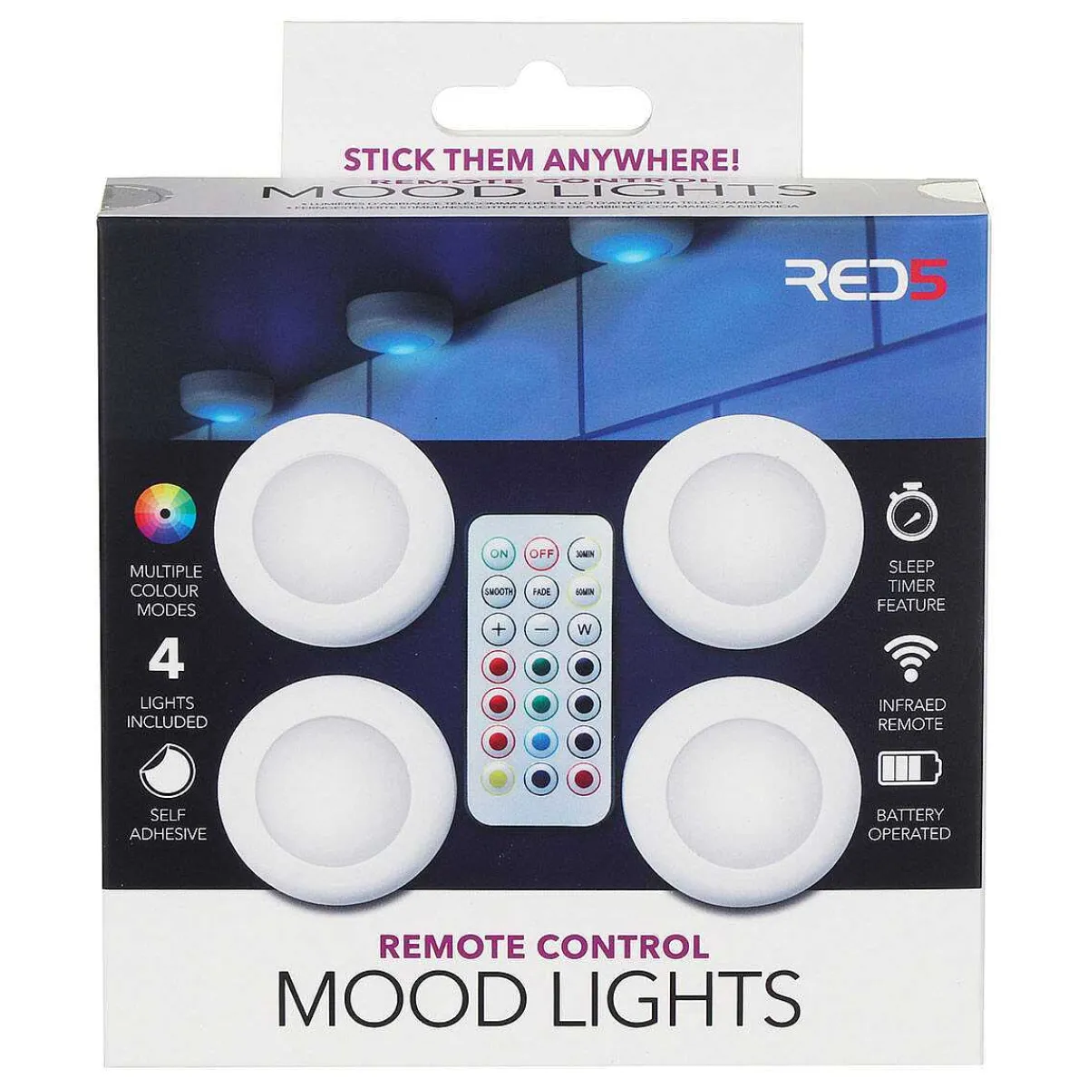 Red5 Remote Control Mood Lights Set Of 4>The Source Best Sale