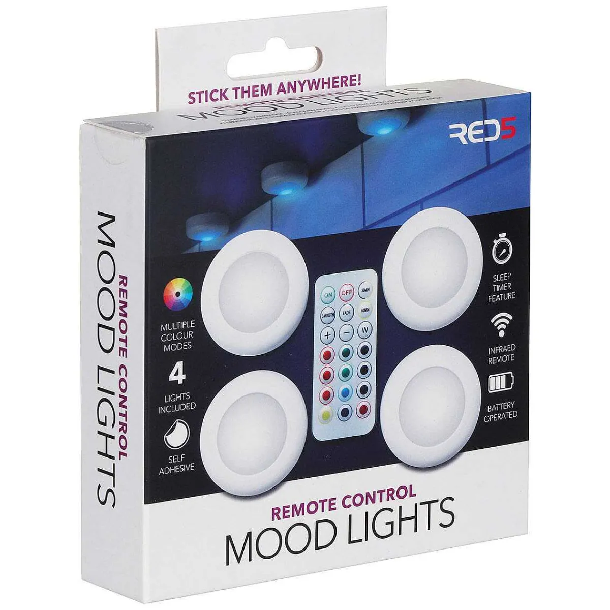 Red5 Remote Control Mood Lights Set Of 4>The Source Best Sale
