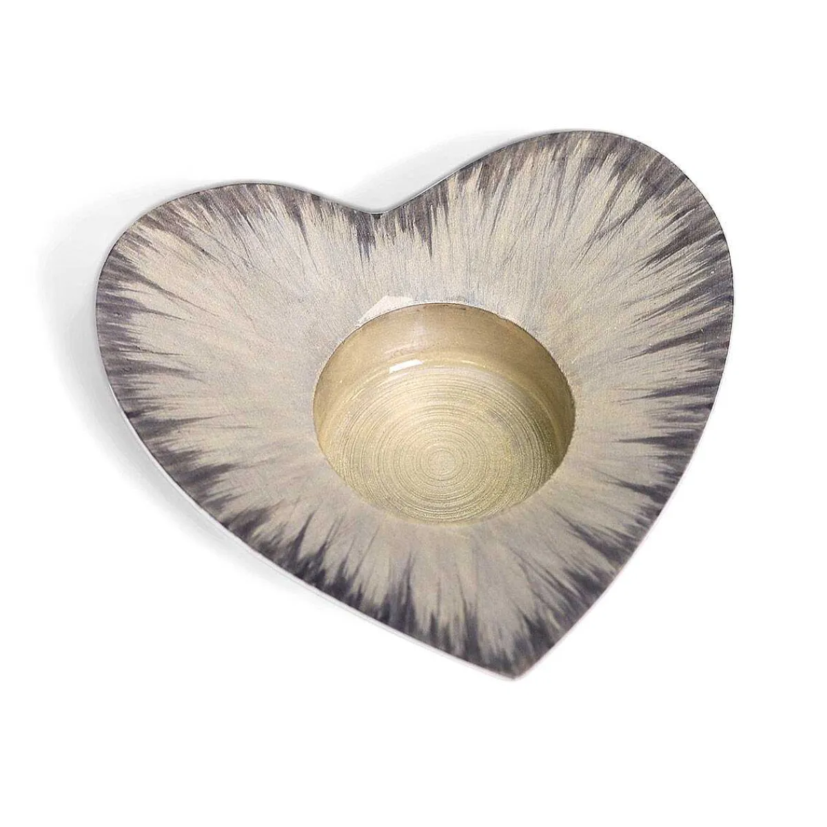 Azeti Brushed Silver Heart Tealight Holder>Tilnar Art Fashion