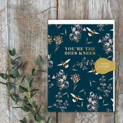 Bees & Wildflowers 'Bees Knees' Mini Card>Toasted Crumpet Sale