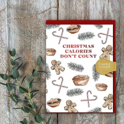 'Calories Don'T Count' Mini Christmas Card>Toasted Crumpet Online