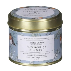 'Clementine & Clove' Robin & Eucalyptus Christmas Tin Candle>Toasted Crumpet Shop