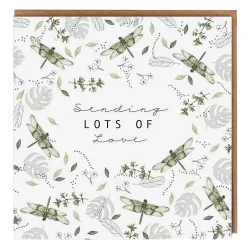 Dragonflies White 'sending Lots Of Love' Card>Toasted Crumpet Outlet