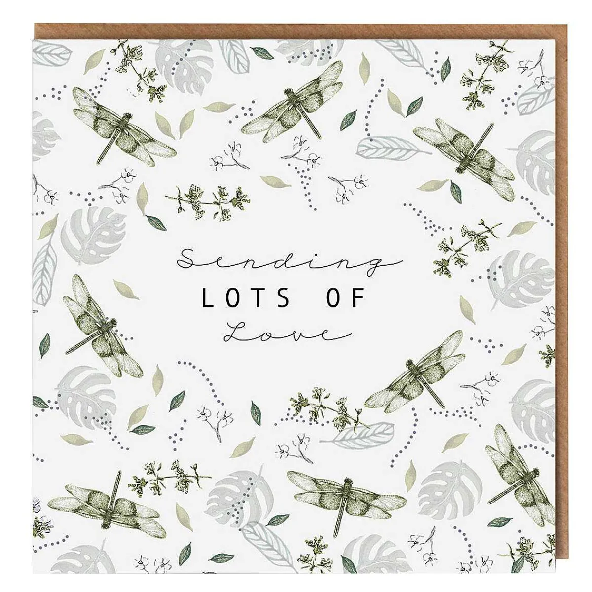 Dragonflies White 'sending Lots Of Love' Card>Toasted Crumpet Outlet